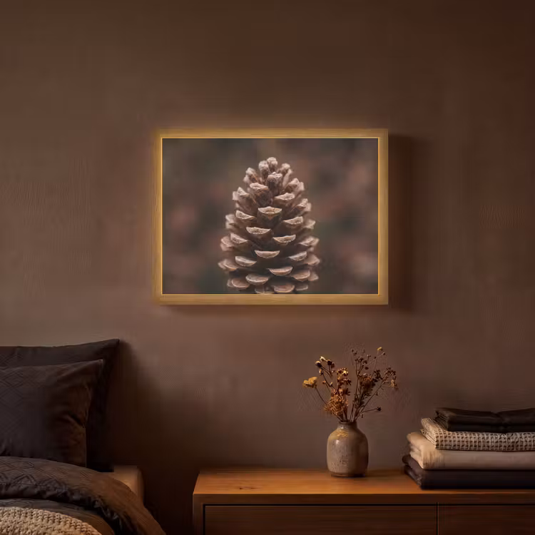 Lightbox - Wandlamp - Dennenappel - Bos - Herfst - Bruin - Sfeervol — 3