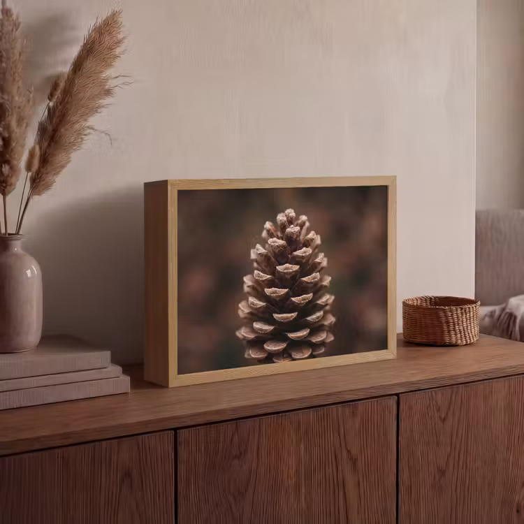 Lightbox - Wandlamp - Dennenappel - Bos - Herfst - Bruin - Sfeervol — 4