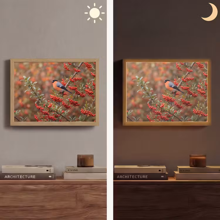 Lightbox - Wandlamp - Goudvink - Bessen - Herfst - Natuur - Kleurrijk — 6
