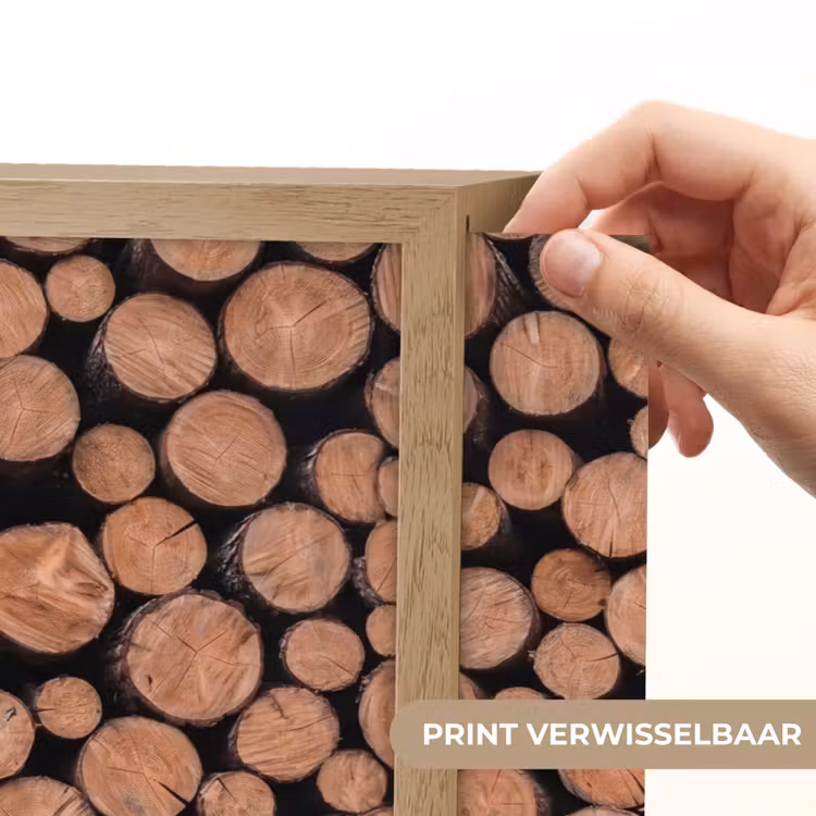 Lightbox - Wandlamp - Houtblokken - Textuur - Patroon - Bruin - Rustiek — 5