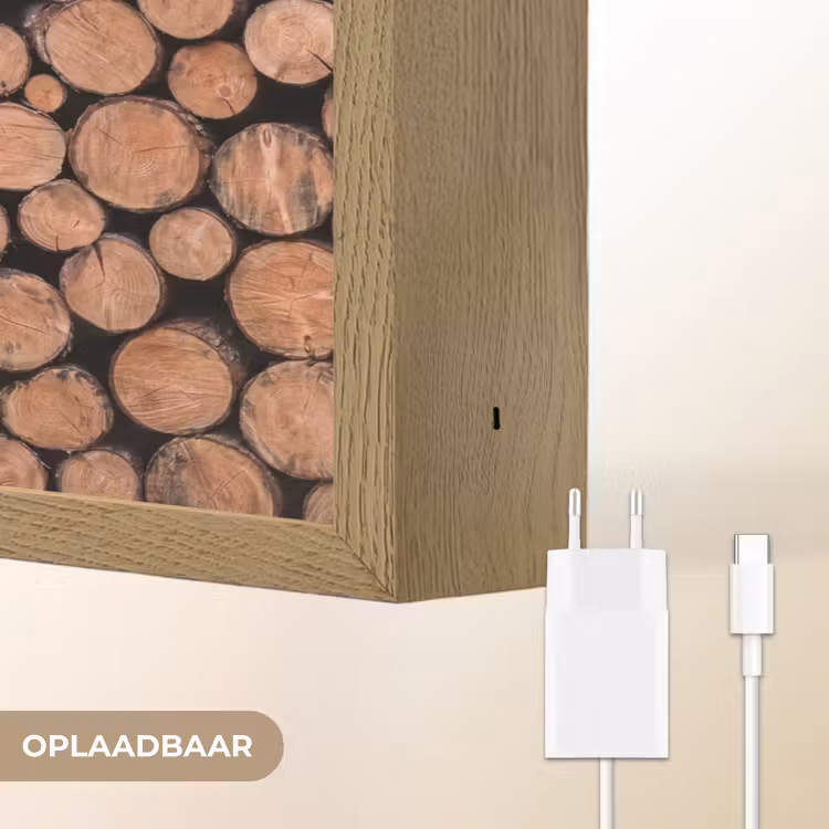 Lightbox - Wandlamp - Houtblokken - Textuur - Patroon - Bruin - Rustiek — 7