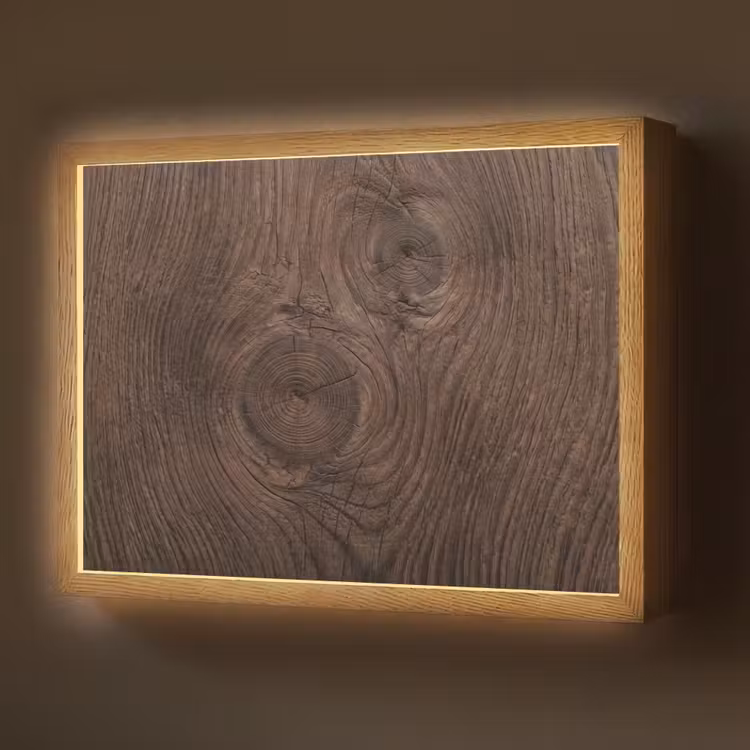 Lightbox - Wandlamp - Houtnerf - Textuur - Patroon - Bruin - Rustiek — 1