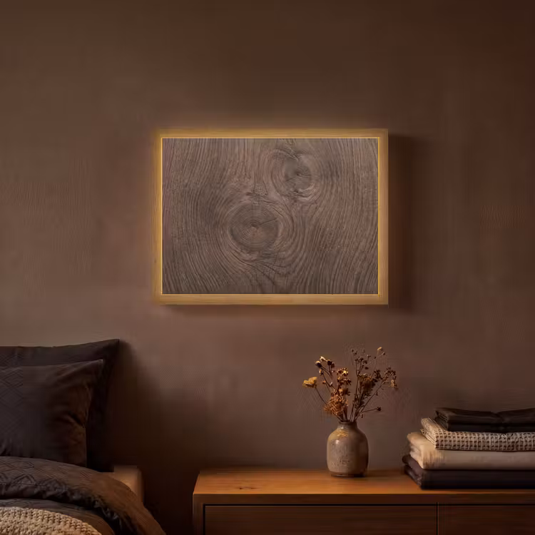 Lightbox - Wandlamp - Houtnerf - Textuur - Patroon - Bruin - Rustiek — 3
