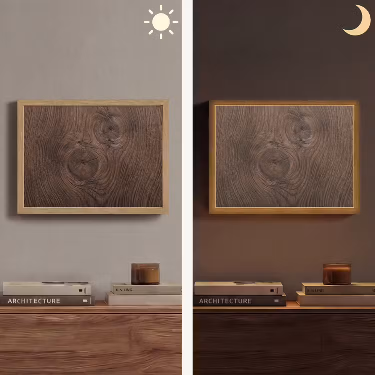 Lightbox - Wandlamp - Houtnerf - Textuur - Patroon - Bruin - Rustiek — 6