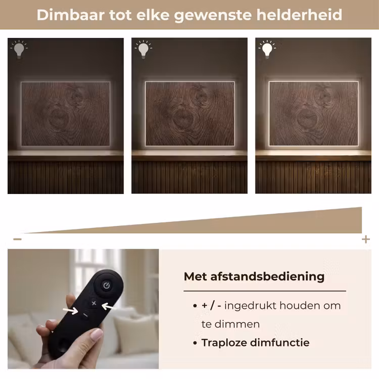Lightbox - Wandlamp - Houtnerf - Textuur - Patroon - Bruin - Rustiek — 9