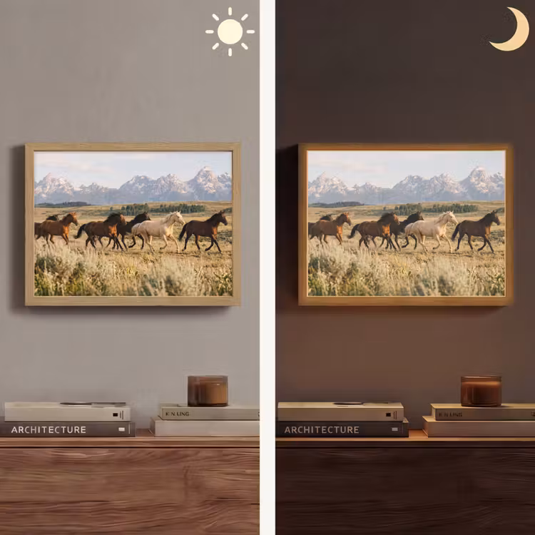 Lightbox - Wandlamp - Paarden - Kudde - Bergen - Vrijheid - Wild — 6