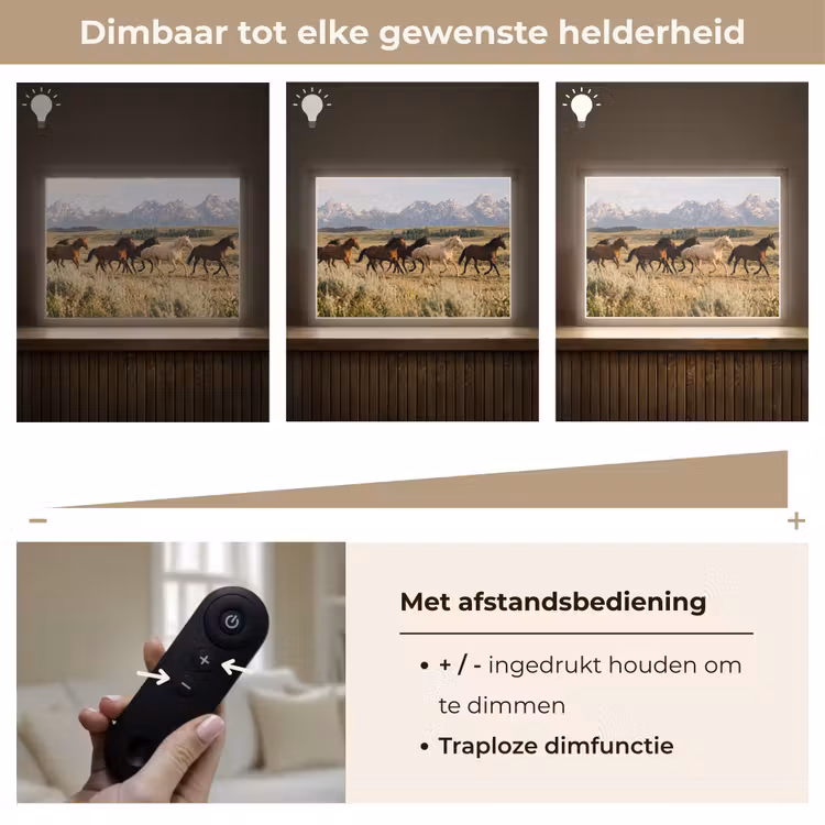Lightbox - Wandlamp - Paarden - Kudde - Bergen - Vrijheid - Wild — 9