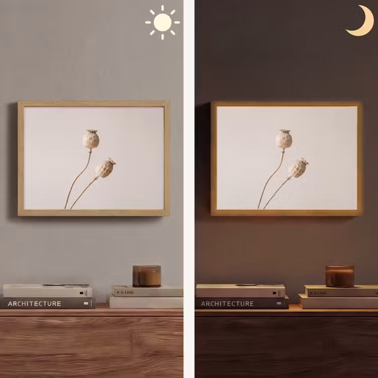 Lightbox - Wandlamp - Papaverbollen - Droogbloemen - Minimalistisch - Beige - Rustig — 6