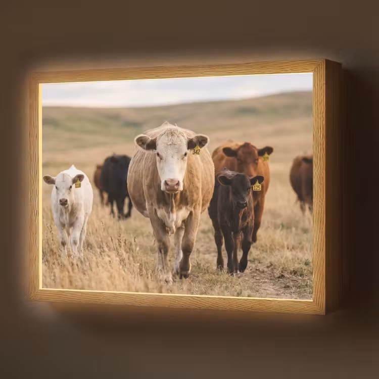 Lightbox - Wandlamp - Runderen - Kudde - Landschap - Weide - Rustig — 1