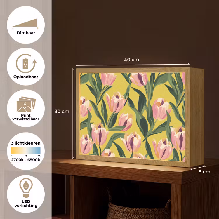 Lightbox - Wandlamp - Tulpen - Botanisch - Geel — 10