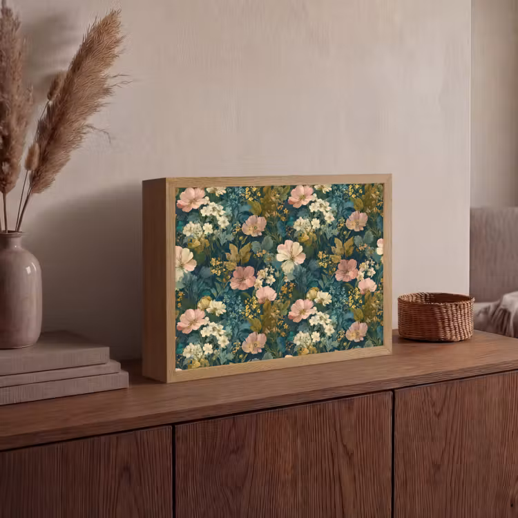 Lightbox - Wandlamp - Wilde bloemen - Botanisch - Patroon - Roze - Romantisch — 4
