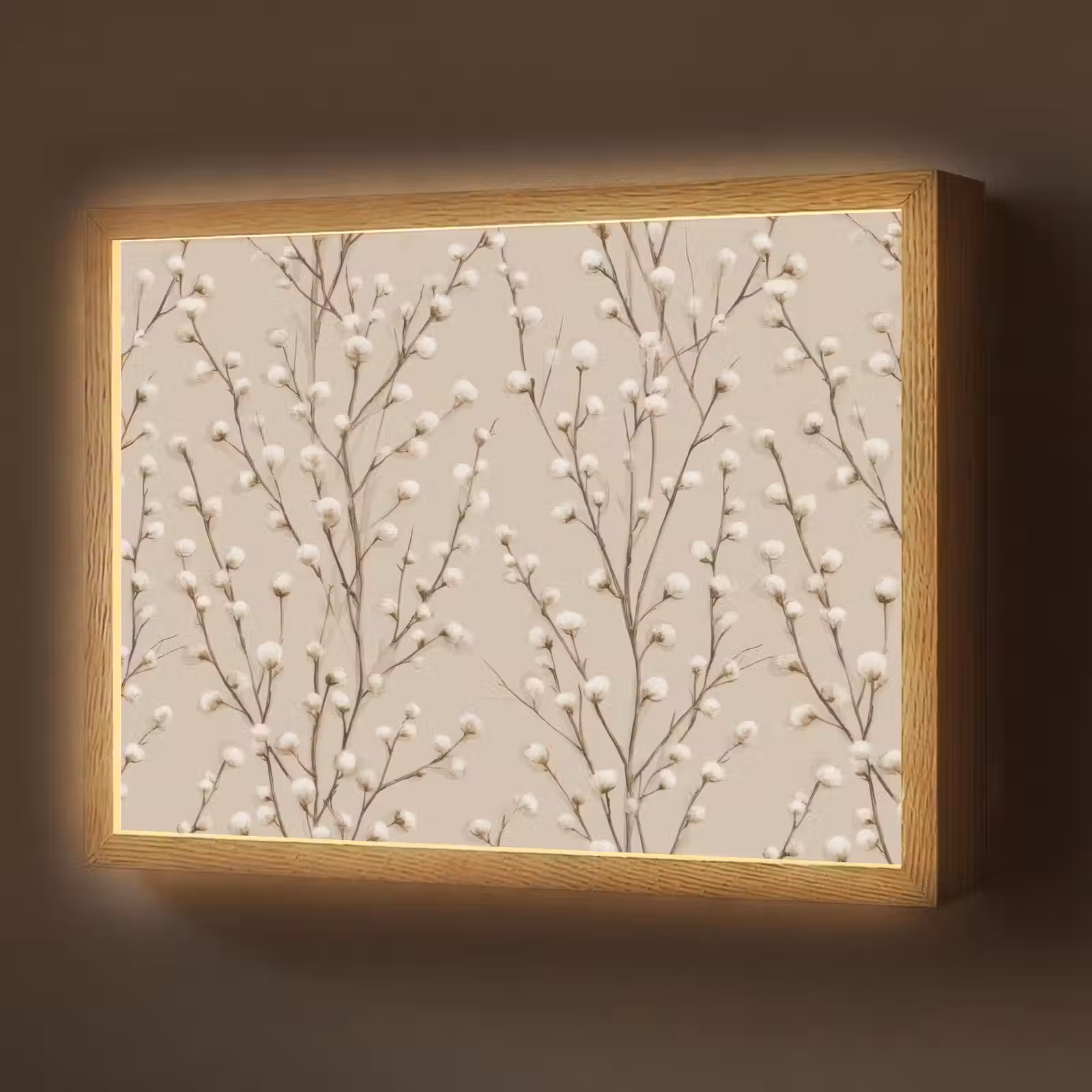 Lightbox - Wandlamp - Katoen - Natuur - Taupe — 1
