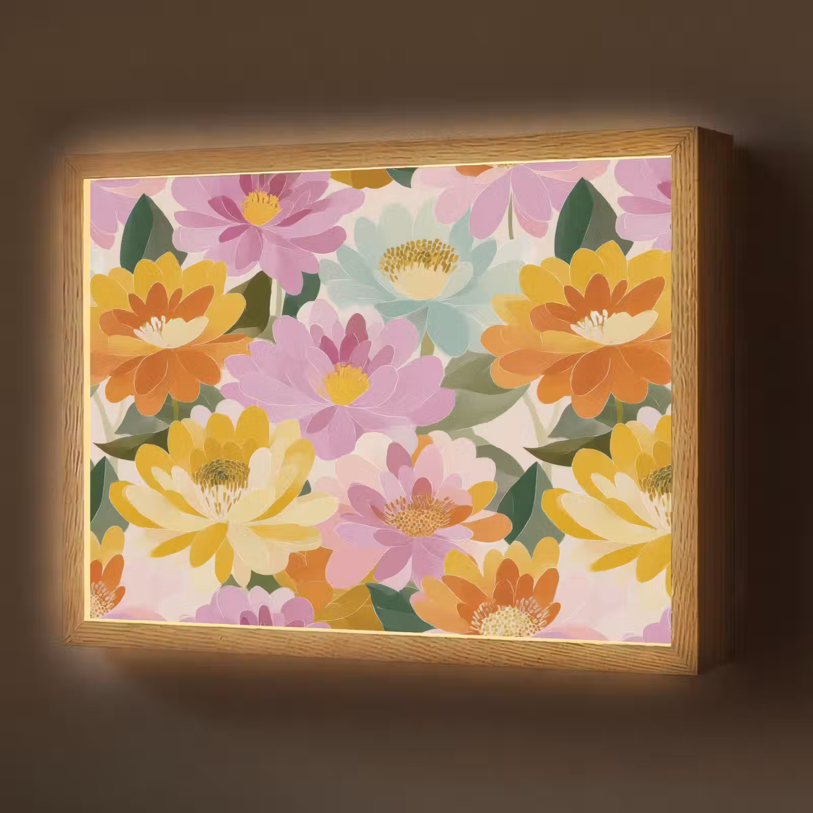 Lightbox - Wandlamp - Lelies - Aquarel - Pastel — 1