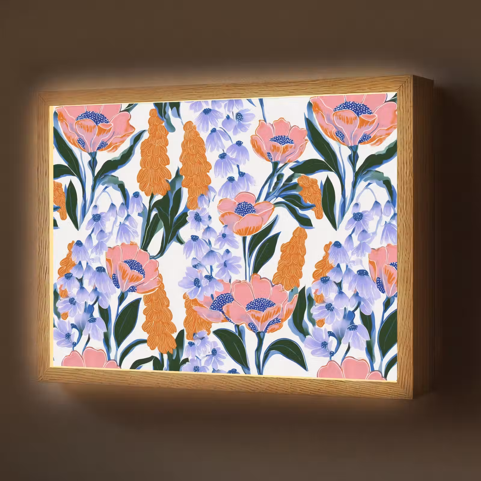 Lightbox - Wandlamp - Patroon - Aquarel - Kleurrijk — 1