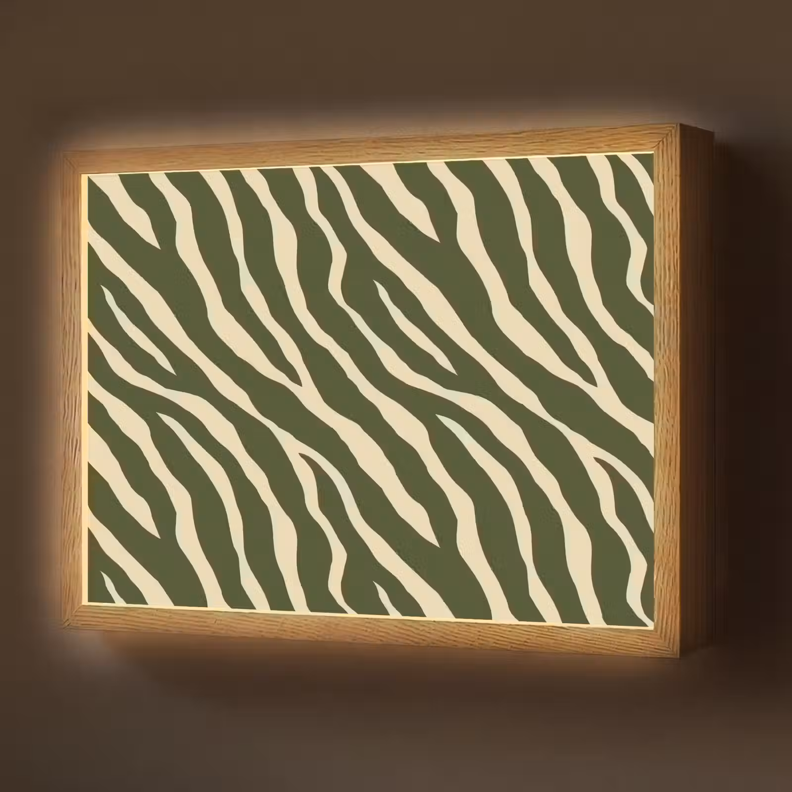 Lightbox - Wandlamp - Zebra - Patroon - Groen — 1