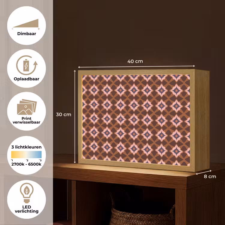 Lightbox - Wandlamp - Geometrisch - Sierlijk - Bruin — 10