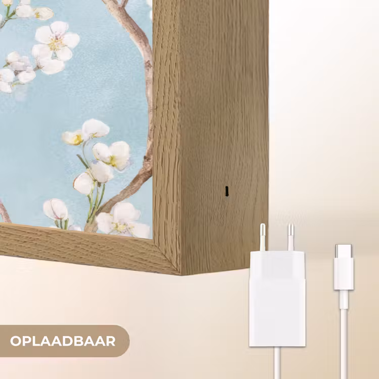 Lightbox - Wandlamp - Kersenbloesem - Textuur - Blauw — 7