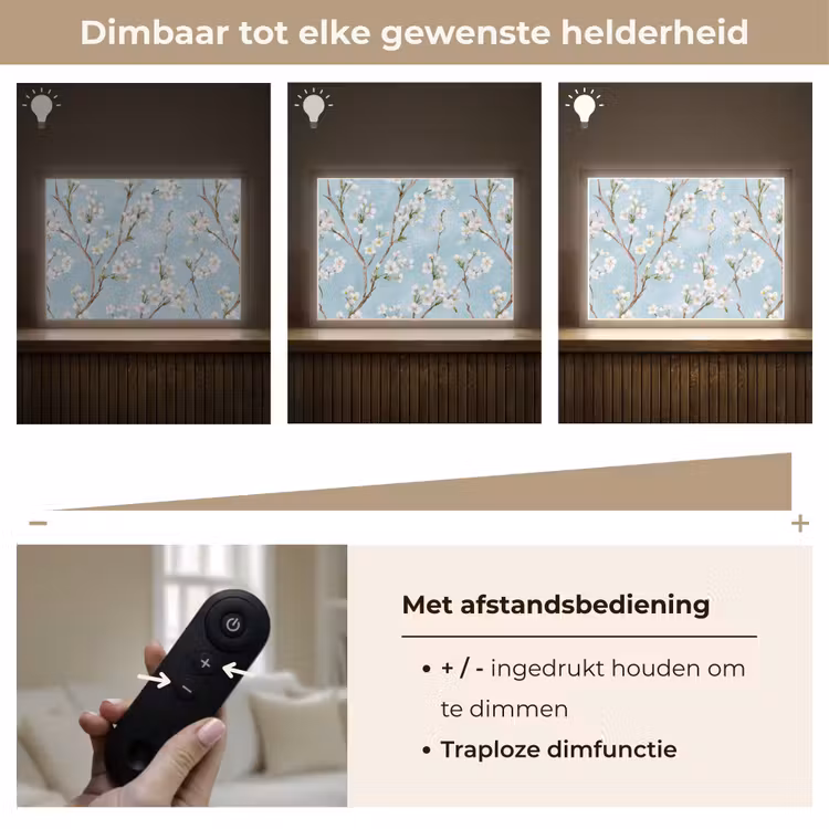 Lightbox - Wandlamp - Kersenbloesem - Textuur - Blauw — 9