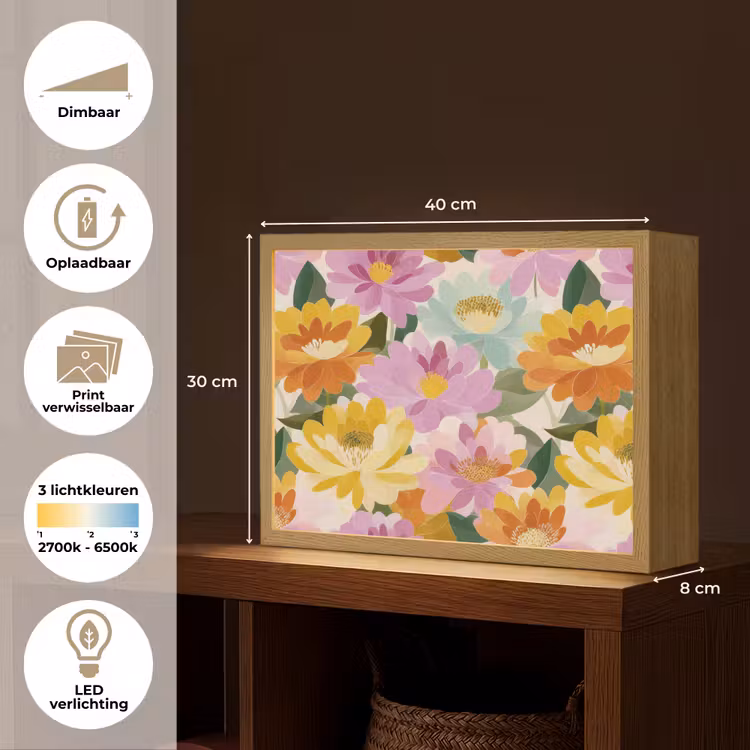 Lightbox - Wandlamp - Lelies - Aquarel - Pastel — 10