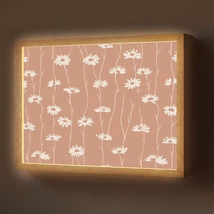 Lightbox - Wandlamp - Madeliefjes - Subtiel - Terracotta — 1
