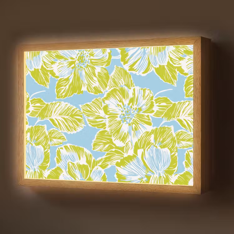 Lightbox - Wandlamp - Modern - Bloemen - Groen — 1