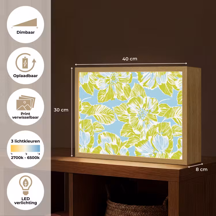 Lightbox - Wandlamp - Modern - Bloemen - Groen — 10