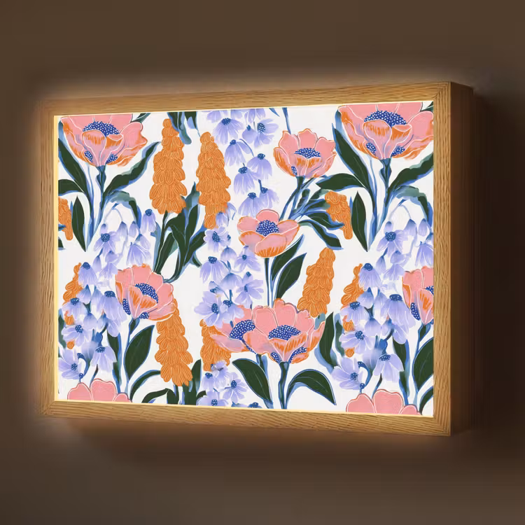Lightbox - Wandlamp - Patroon - Aquarel - Kleurrijk — 1