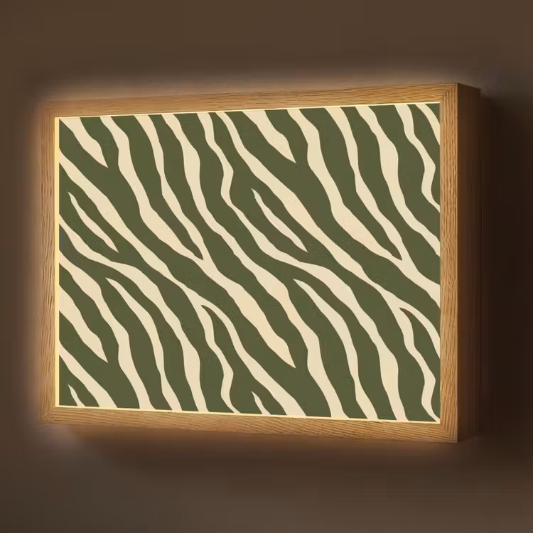 Lightbox - Wandlamp - Zebra - Patroon - Groen — 1