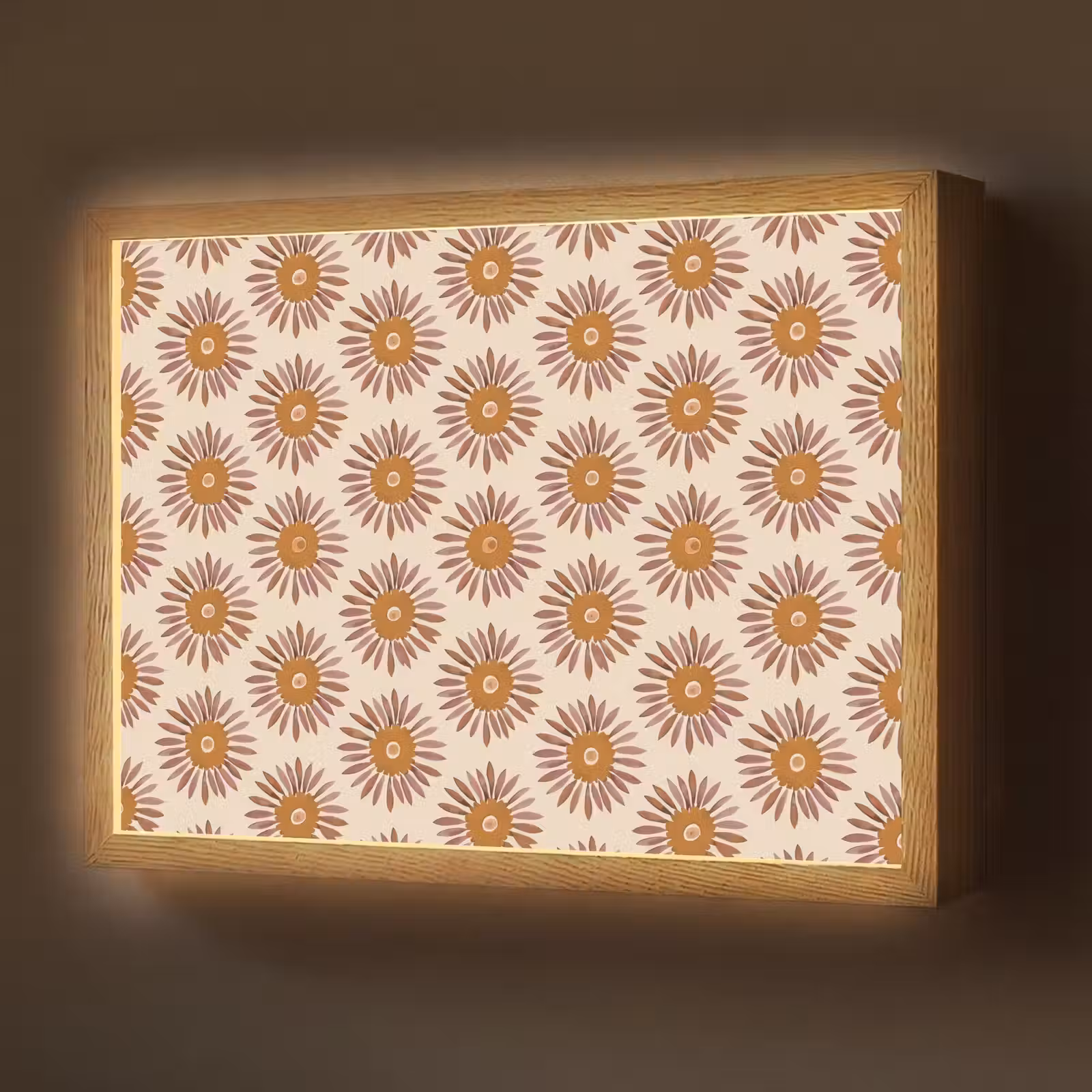 Lightbox - Wandlamp - Patroon - Retro - Bruin — 1