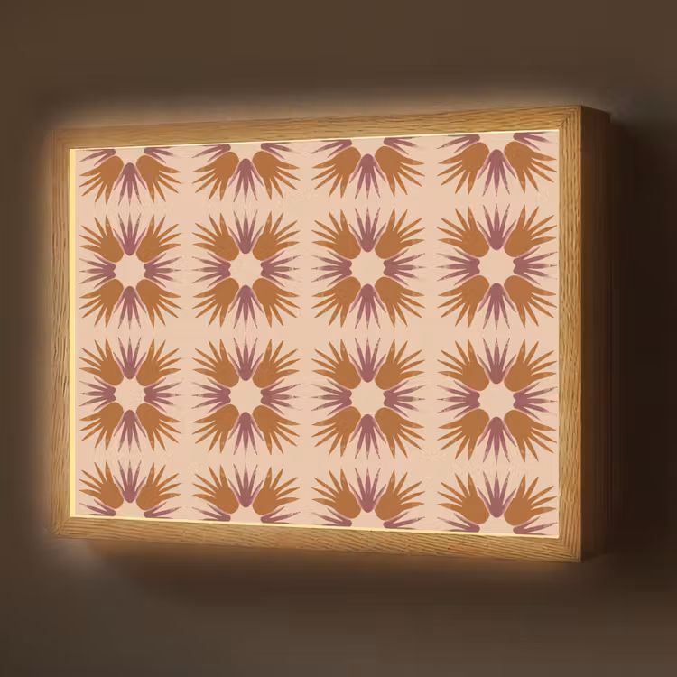 Lightbox - Wandlamp - Ornament - Patroon - Oker — 1