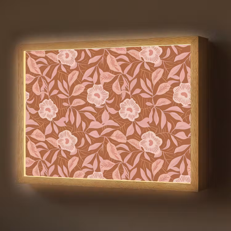 Lightbox - Wandlamp - Patroon - Bladeren - Terracotta — 1