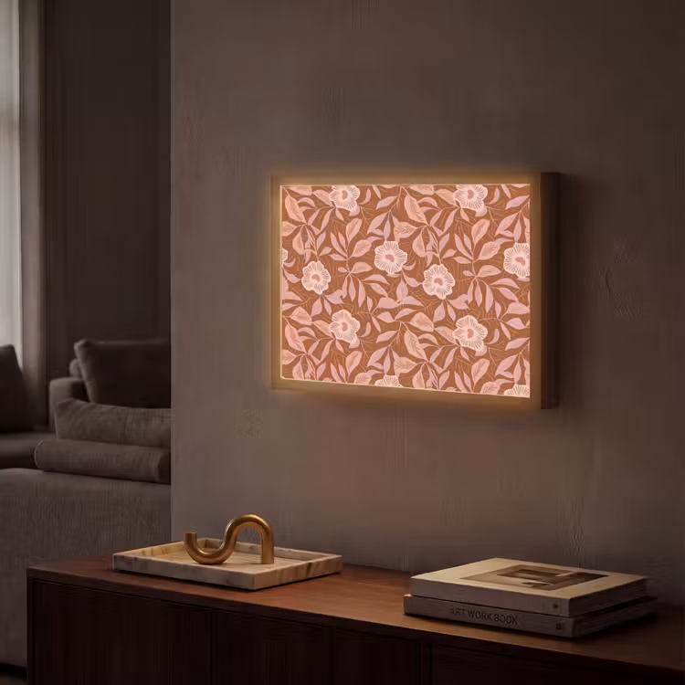 Lightbox - Wandlamp - Patroon - Bladeren - Terracotta — 2