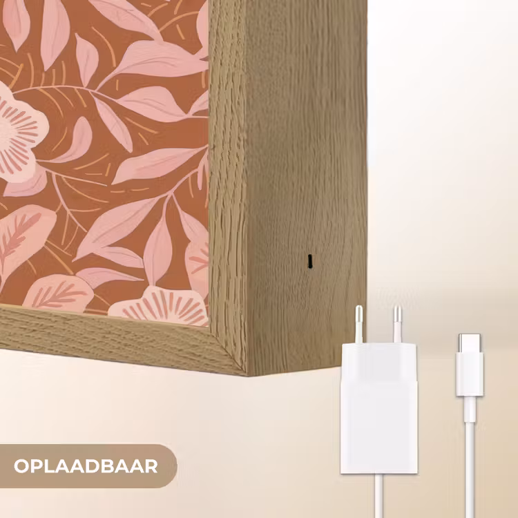 Lightbox - Wandlamp - Patroon - Bladeren - Terracotta — 7