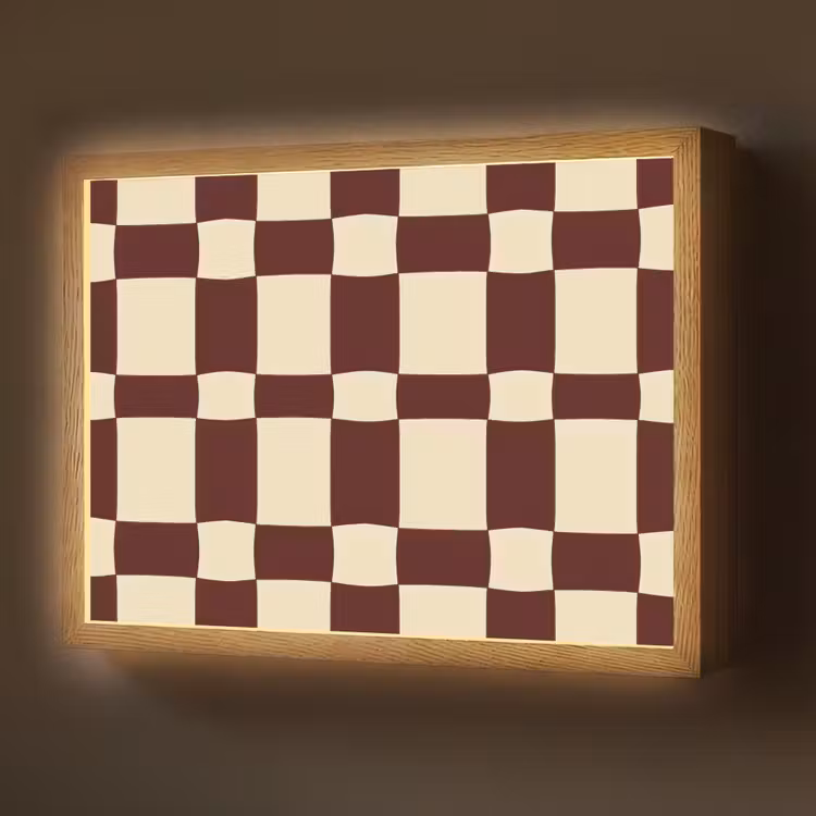 Lightbox - Wandlamp - Retro - Patroon - Bruin — 1