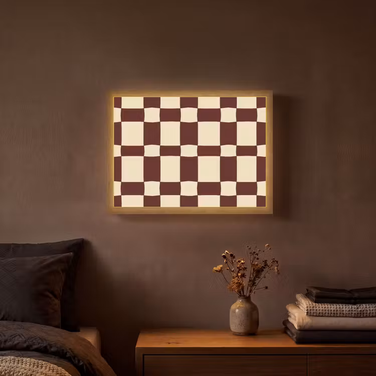 Lightbox - Wandlamp - Retro - Patroon - Bruin — 3