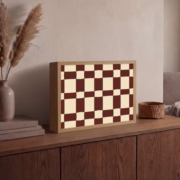 Lightbox - Wandlamp - Retro - Patroon - Bruin — 4