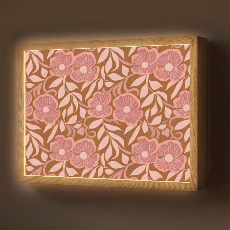 Lightbox - Wandlamp - Sfeer - Bloemen - Roze — 1