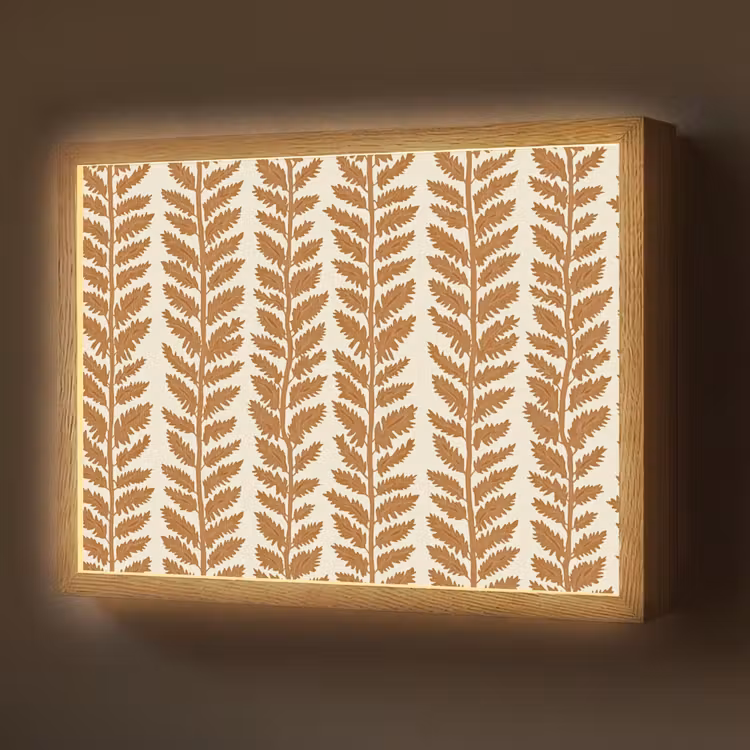 Lightbox - Wandlamp - Textuur - Bladeren - Oker — 1
