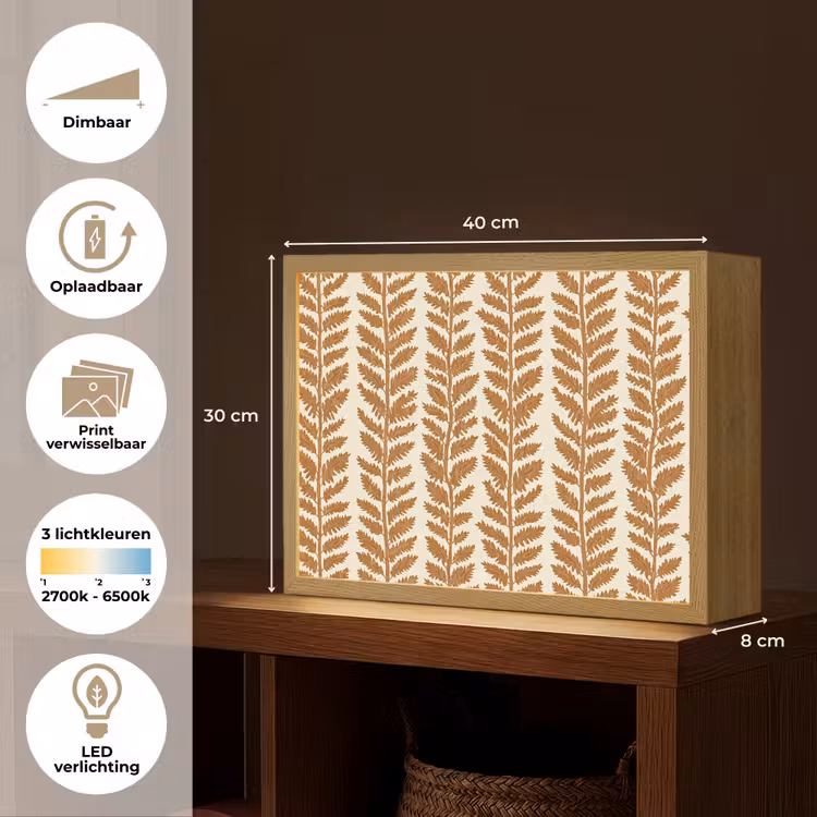 Lightbox - Wandlamp - Textuur - Bladeren - Oker — 10