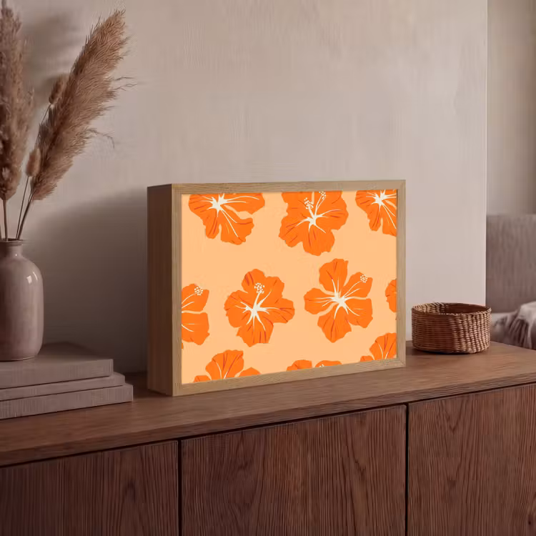 Lightbox - Wandlamp - Tropisch - Hibiscus - Oranje — 4