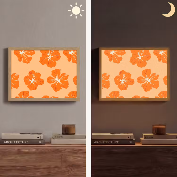 Lightbox - Wandlamp - Tropisch - Hibiscus - Oranje — 6