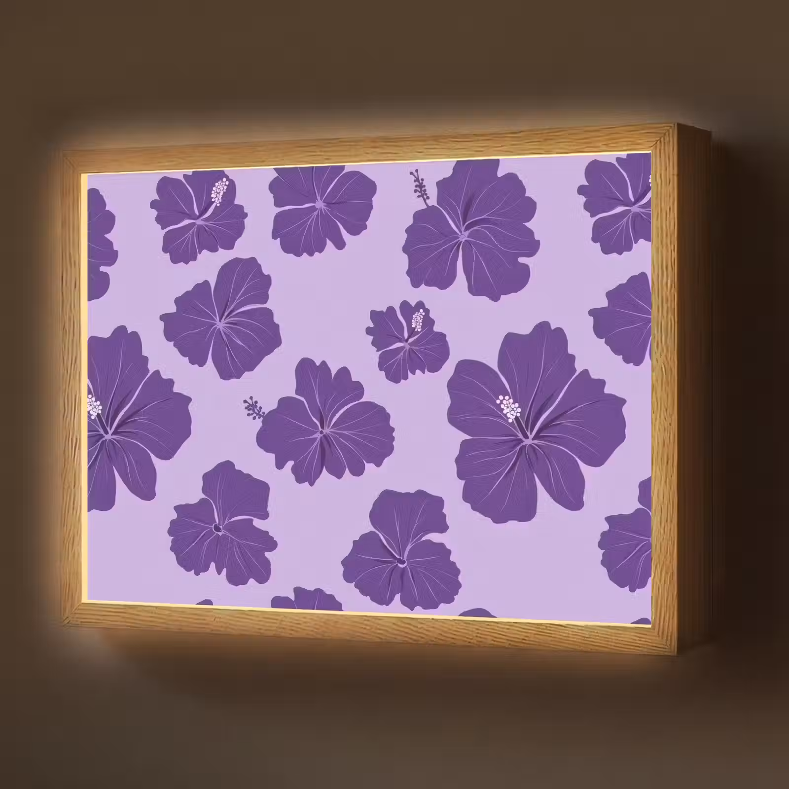 Lightbox - Wandlamp - Hibiscus - Bloemen - Paars — 1