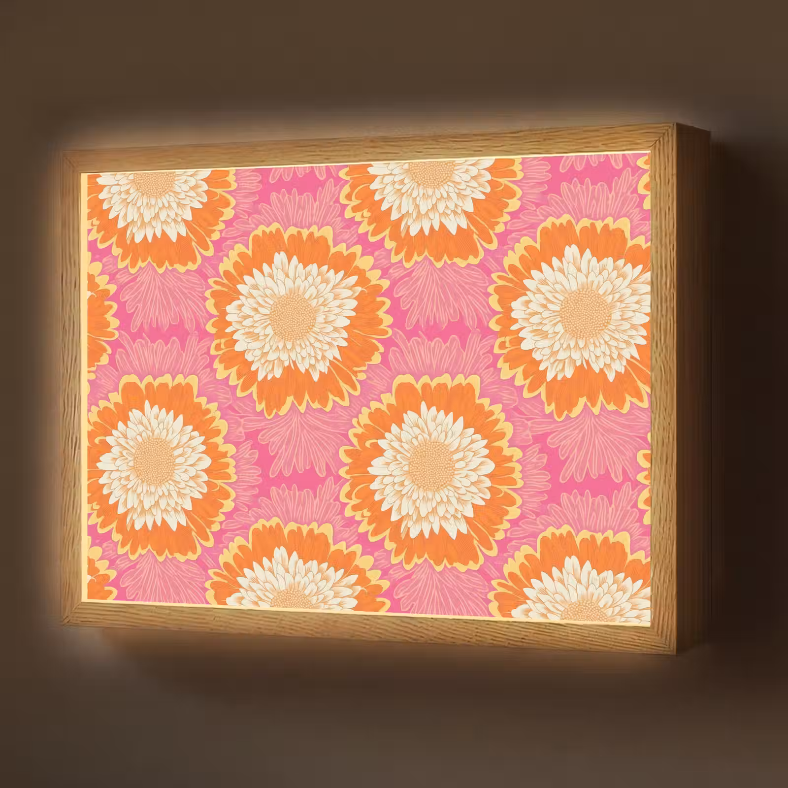 Lightbox - Wandlamp - Retro - Bloemen - Kleurrijk — 1