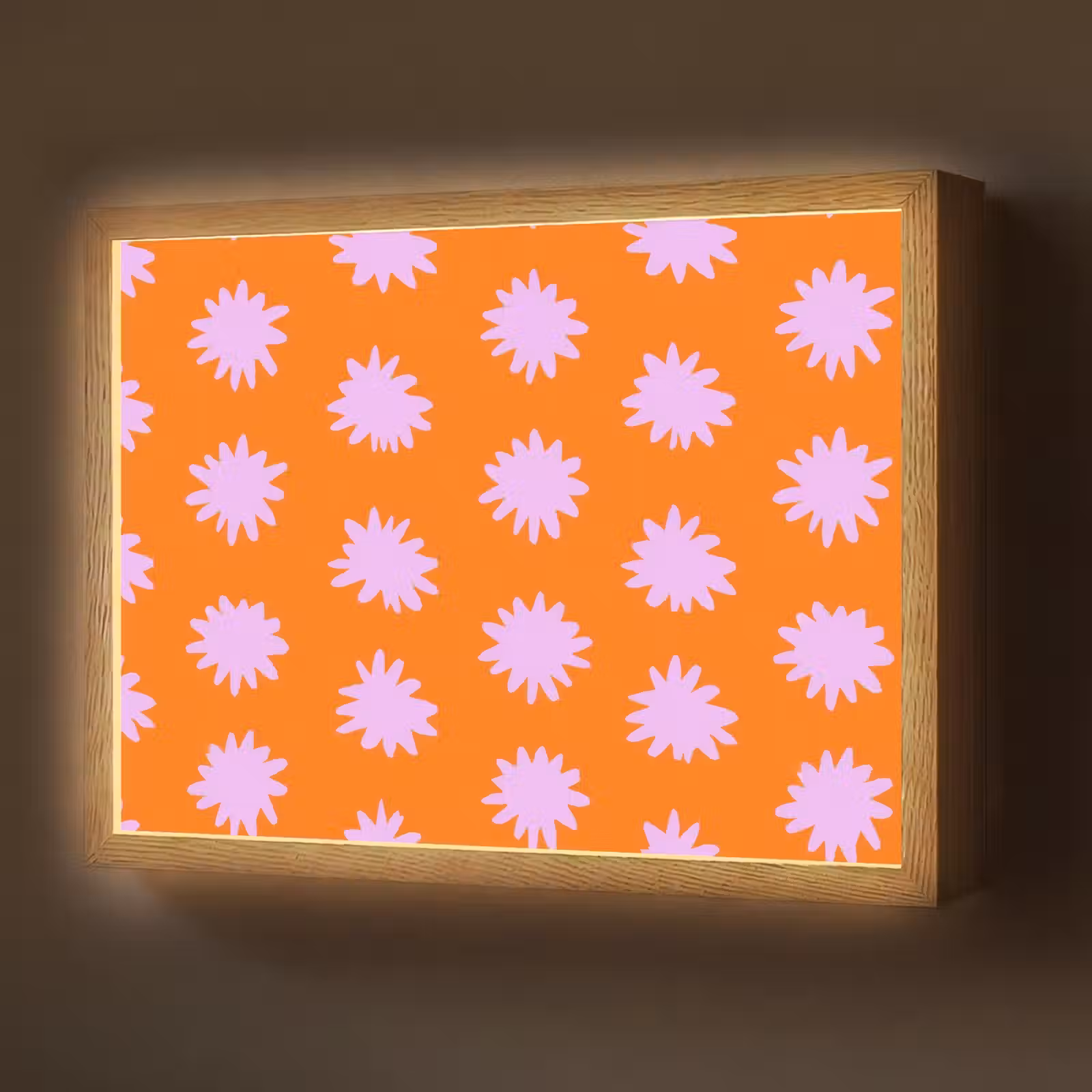 Lightbox - Wandlamp - Retro - Bloemen - Oranje — 1