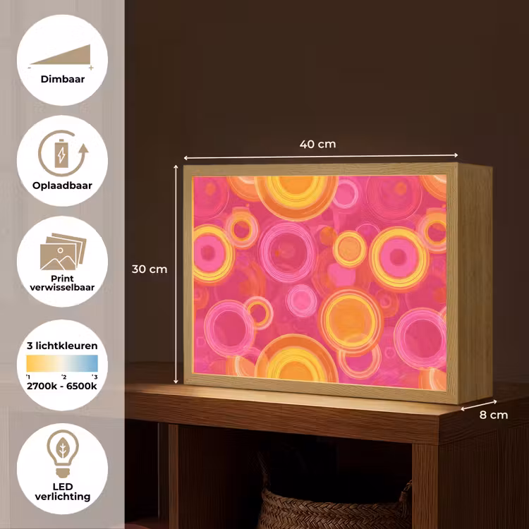 Lightbox - Wandlamp - Cirkels - Design - Kleurrijk — 10