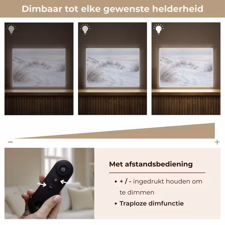 Lightbox - Wandlamp - Duinen - Sneeuw - Strand - Winter - Serene — 9