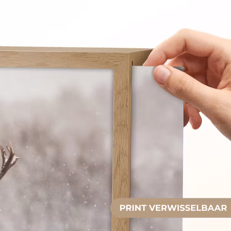 Lightbox - Wandlamp - Edelhert - Bos - Sneeuw - Winter - Majestueus — 5