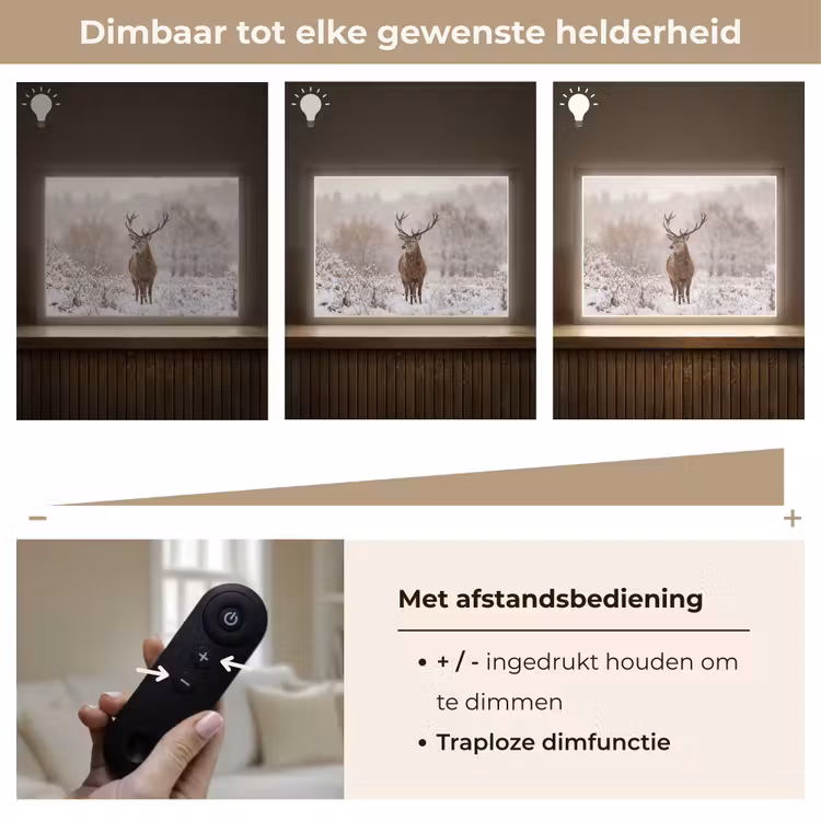 Lightbox - Wandlamp - Edelhert - Bos - Sneeuw - Winter - Majestueus — 9