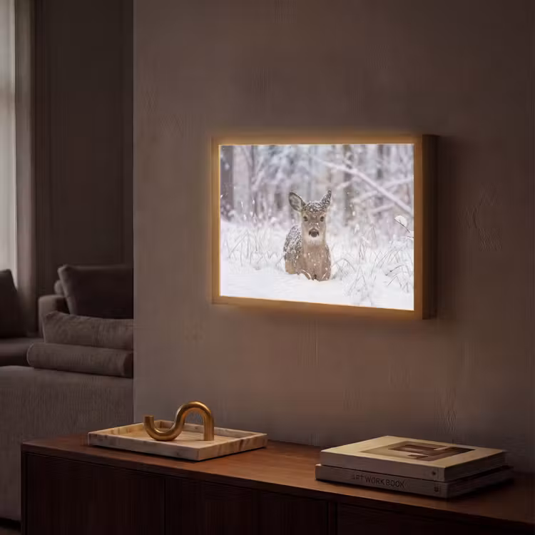Lightbox - Wandlamp - Hert - Sneeuw - Bos - Dieren - Vertederend — 2