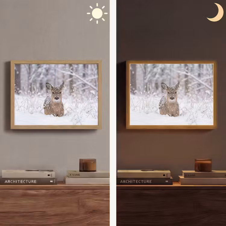 Lightbox - Wandlamp - Hert - Sneeuw - Bos - Dieren - Vertederend — 6